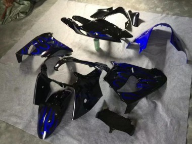 Kawasaki ZX9R 2000-2001 Verkleidungen - Glänzend Schwarz Blau Flamme Verkauf