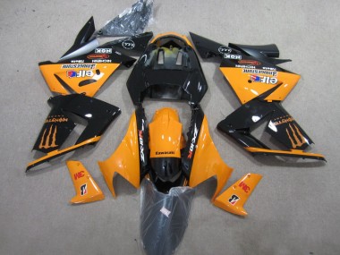 Kawasaki ZX10R 2003-2005 Verkleidungen - Schwarz Orange 3M Monster Verkauf