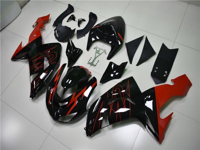 Kawasaki ZX10R 2006-2007 Verkleidungen - Schwarz Rot Verkauf