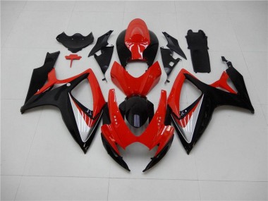 Suzuki GSXR 600 / 750 K6 2006-2007 Verkleidungen Komplett Sets - Rot Schwarz Verkauf