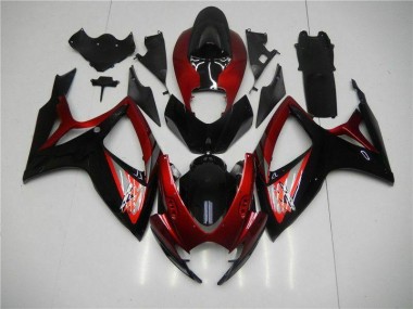 Suzuki GSXR 600 / 750 K6 2006-2007 Verkleidungen & Plastik - Rot Schwarz Verkauf