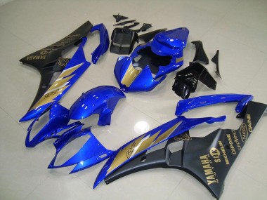 Yamaha R6 2006-2007 Verkleidungen - Schwarz Blau mit Gold Aufkleber Verkauf