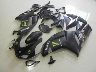 Kawasaki ZX6R 2007-2008 Verkleidungen - Matt Schwarz Monster Verkauf