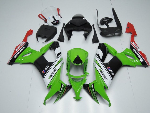 Kawasaki ZX10R 2008-2010 Verkleidungen - Weiß Schwarz Und Grün Verkauf