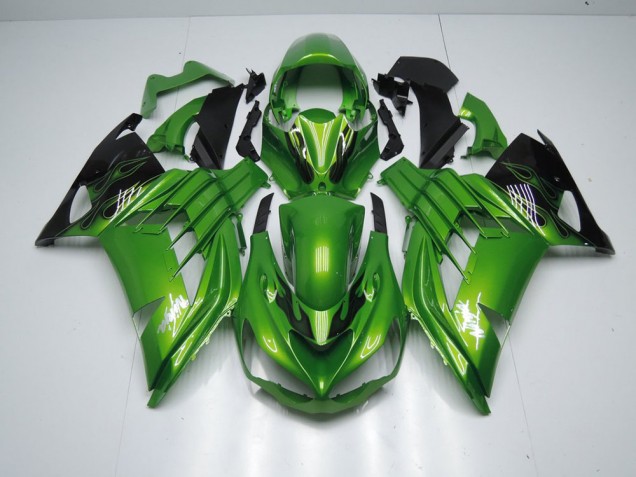 Kawasaki ZX14R ZZR 1400 2012-2021 Verkleidungen - Grüne Flamme Verkauf